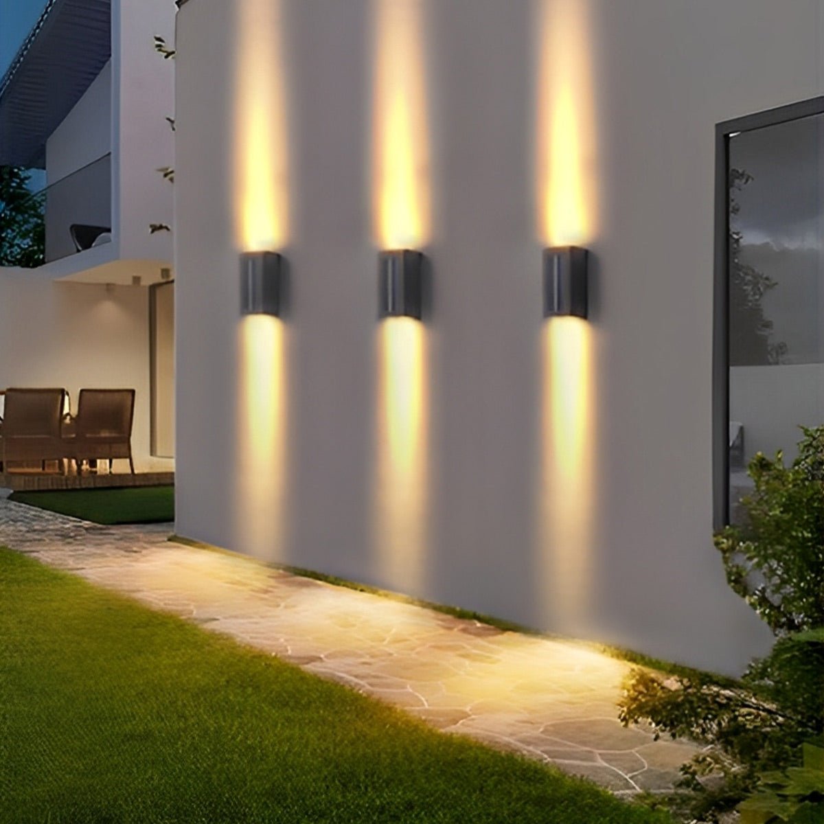 Rectangular Waterproof Up and Down Lights LED Modern Wall Sconce Lighting
