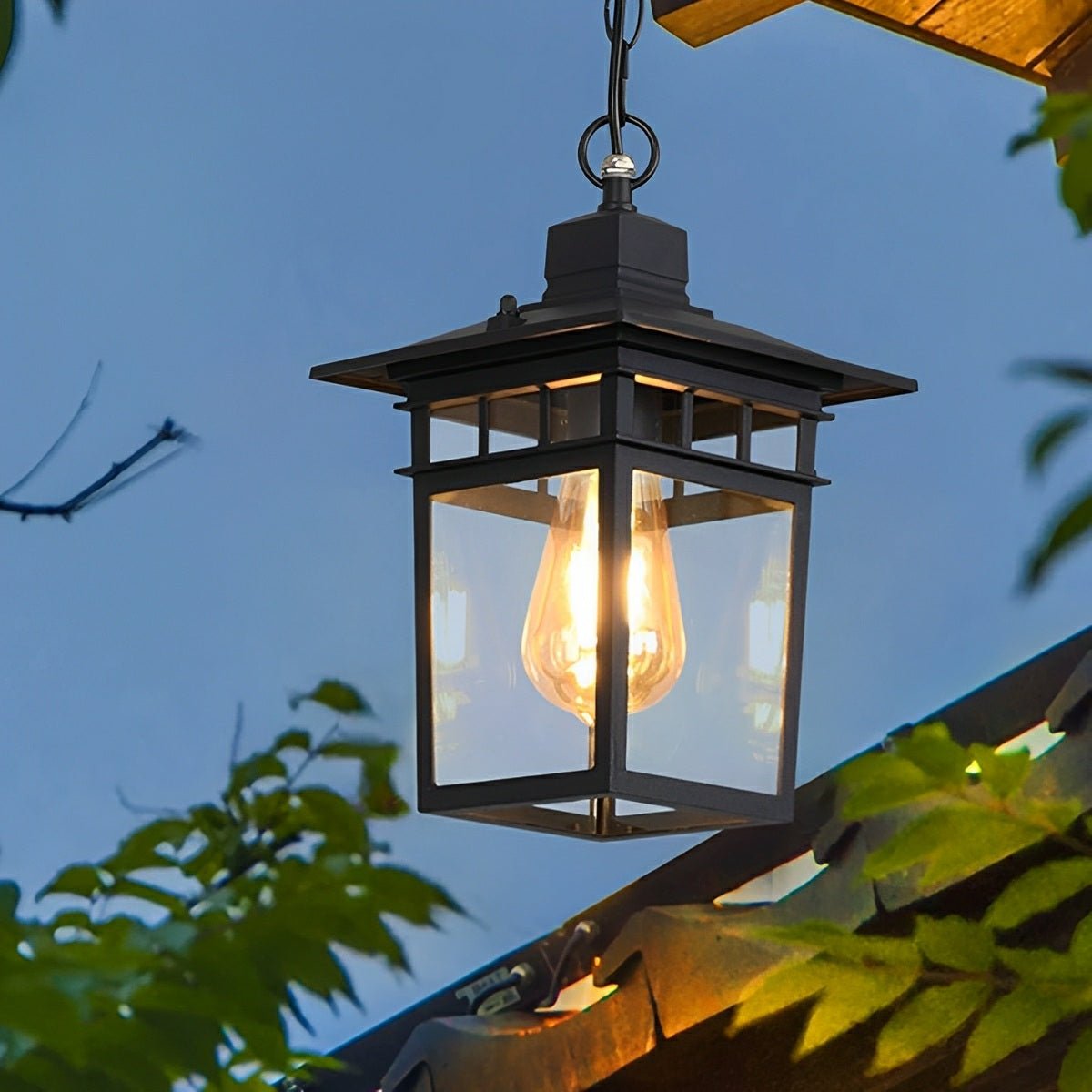 Vintage Rustic Square Waterproof Outdoor LED Lantern Pendant Lights