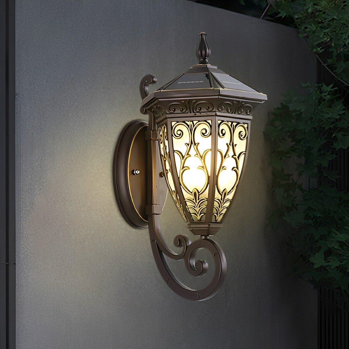 Vintage Waterproof Floral Pattern Outdoor LED Porch Wall Lights