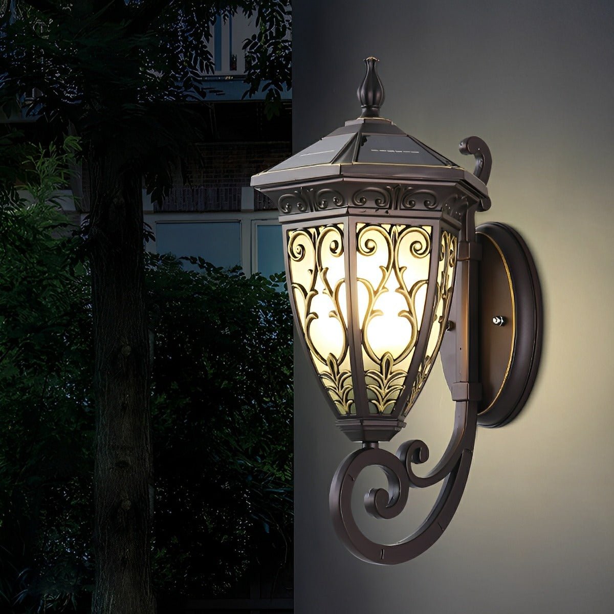 Vintage Waterproof Floral Pattern Outdoor LED Porch Wall Lights